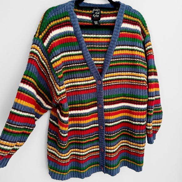 Jacque & Koko Vintage Striped Wool Cardigan - Picture 6 of 8